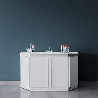 Стол-мойка торцевая ЛК-1500 СМС-Д (корпус - полипропилен , столешница - полипропилен)